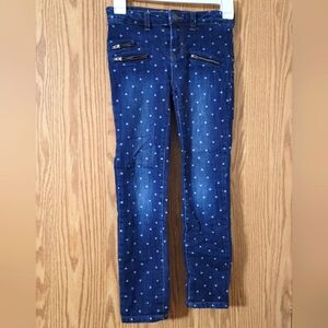 Cherokee Super Skinny Heart Polka Dot Jeans Size 8 Zippered Pockets